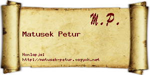 Matusek Petur névjegykártya
